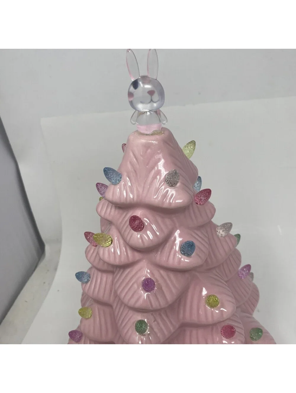 Mr Christmas Mr Cottontail Easter Tree Pink Ceramic 12.5